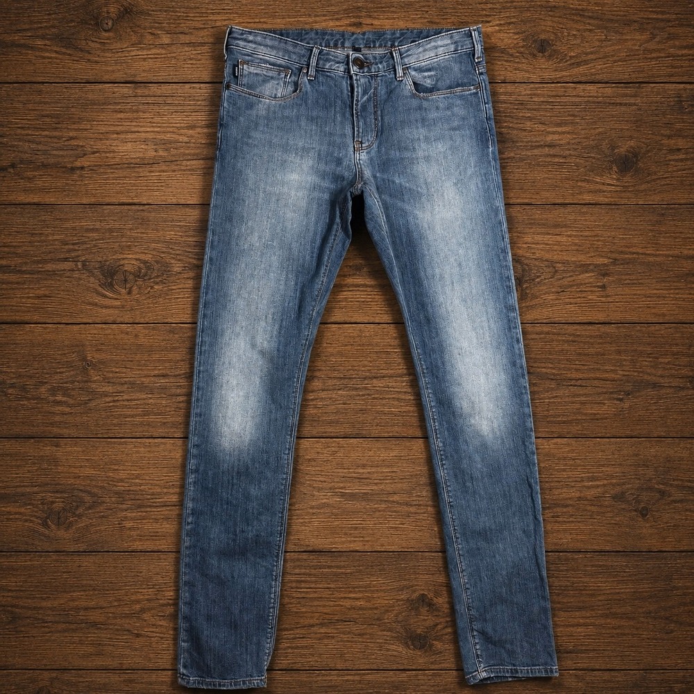 Armani Jeans J06 Slim Fit Mens Blue Denim Jeans Size 30x32 Stretch J06 Slim